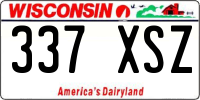 WI license plate 337XSZ