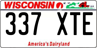 WI license plate 337XTE