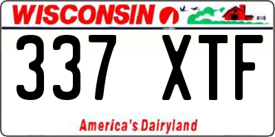 WI license plate 337XTF
