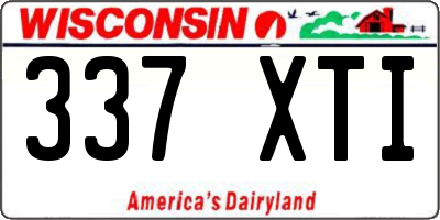 WI license plate 337XTI