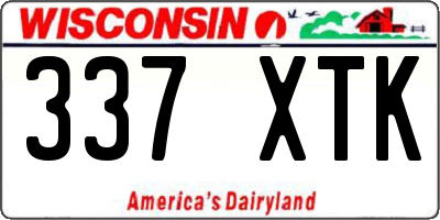 WI license plate 337XTK