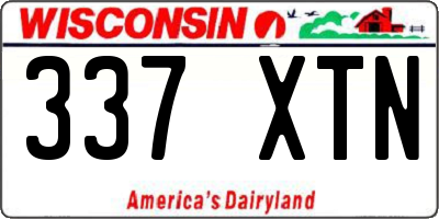 WI license plate 337XTN