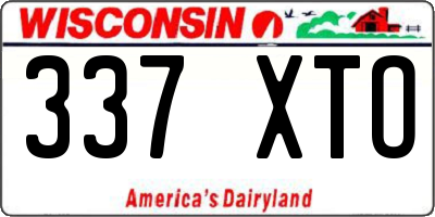 WI license plate 337XTO