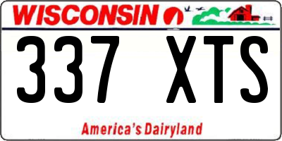 WI license plate 337XTS