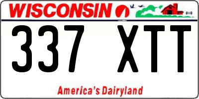 WI license plate 337XTT