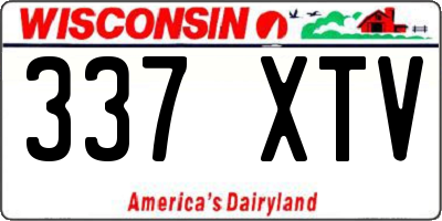 WI license plate 337XTV