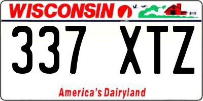 WI license plate 337XTZ