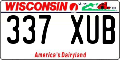 WI license plate 337XUB