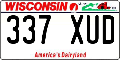 WI license plate 337XUD