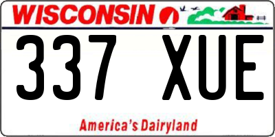 WI license plate 337XUE