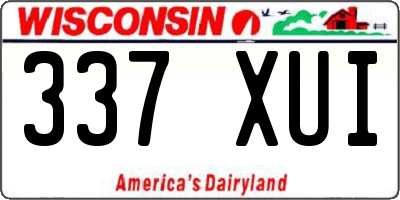 WI license plate 337XUI
