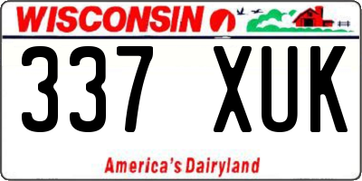 WI license plate 337XUK