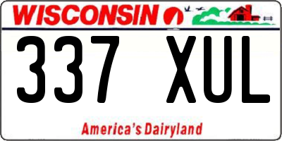 WI license plate 337XUL