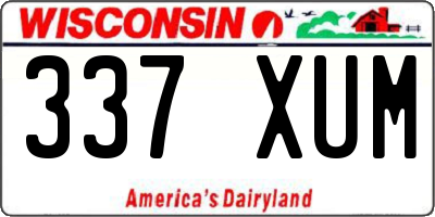 WI license plate 337XUM