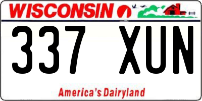 WI license plate 337XUN