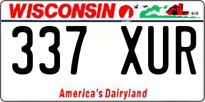 WI license plate 337XUR