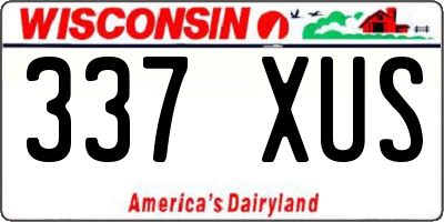 WI license plate 337XUS