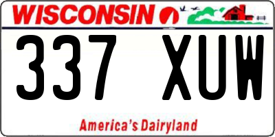 WI license plate 337XUW