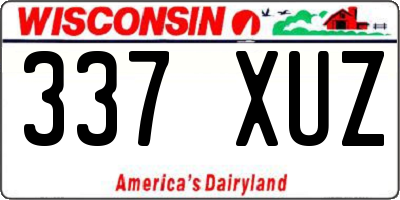 WI license plate 337XUZ