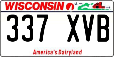 WI license plate 337XVB