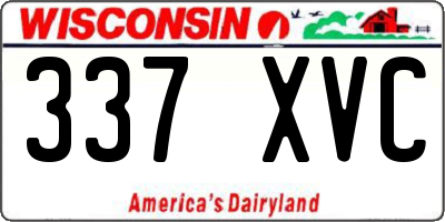 WI license plate 337XVC