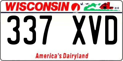 WI license plate 337XVD