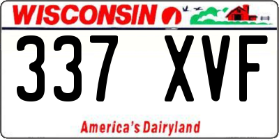 WI license plate 337XVF