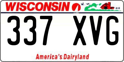 WI license plate 337XVG