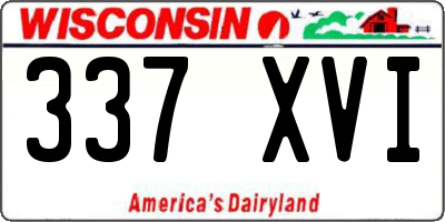 WI license plate 337XVI