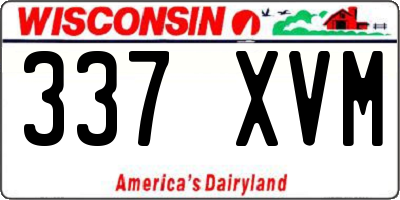 WI license plate 337XVM