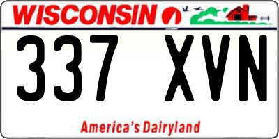 WI license plate 337XVN