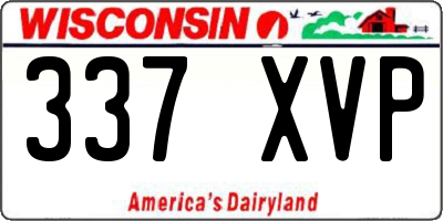 WI license plate 337XVP