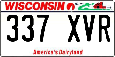 WI license plate 337XVR