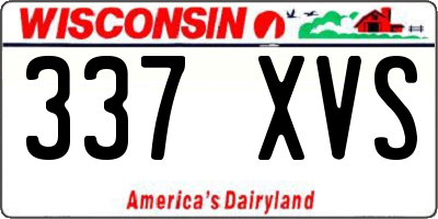 WI license plate 337XVS