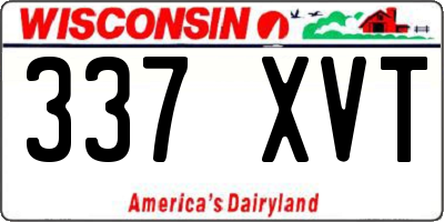 WI license plate 337XVT