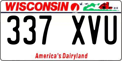 WI license plate 337XVU