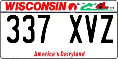 WI license plate 337XVZ