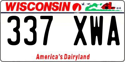 WI license plate 337XWA