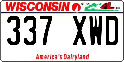 WI license plate 337XWD