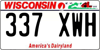 WI license plate 337XWH