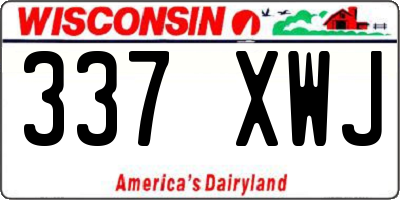 WI license plate 337XWJ