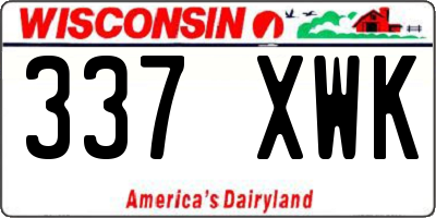 WI license plate 337XWK