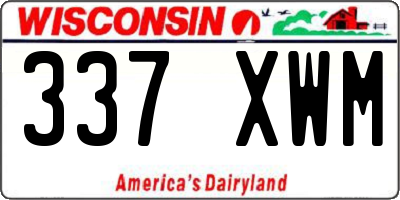 WI license plate 337XWM