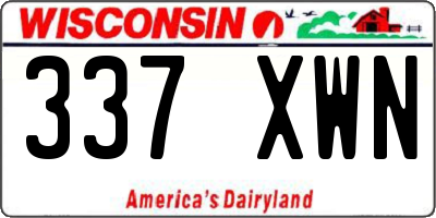 WI license plate 337XWN
