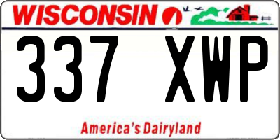 WI license plate 337XWP