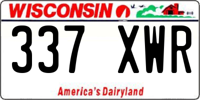WI license plate 337XWR