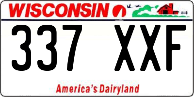 WI license plate 337XXF