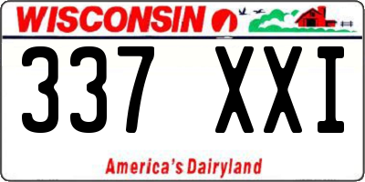 WI license plate 337XXI