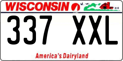 WI license plate 337XXL