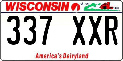 WI license plate 337XXR
